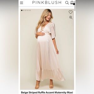 Pink Blush Maternity Beige Maxi Dress